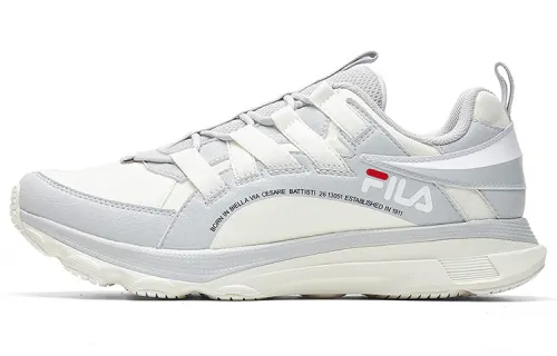 FILA Sports Artificial Leather Low top Running Shoes Men's Micro White