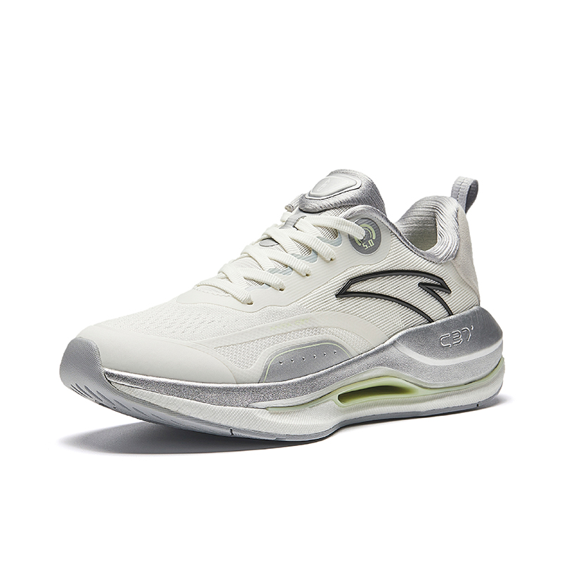 Anta Running Collection Slip Resistant Abrasion Resistant Low top Casual Running Shoes Women’s White Silver Gray