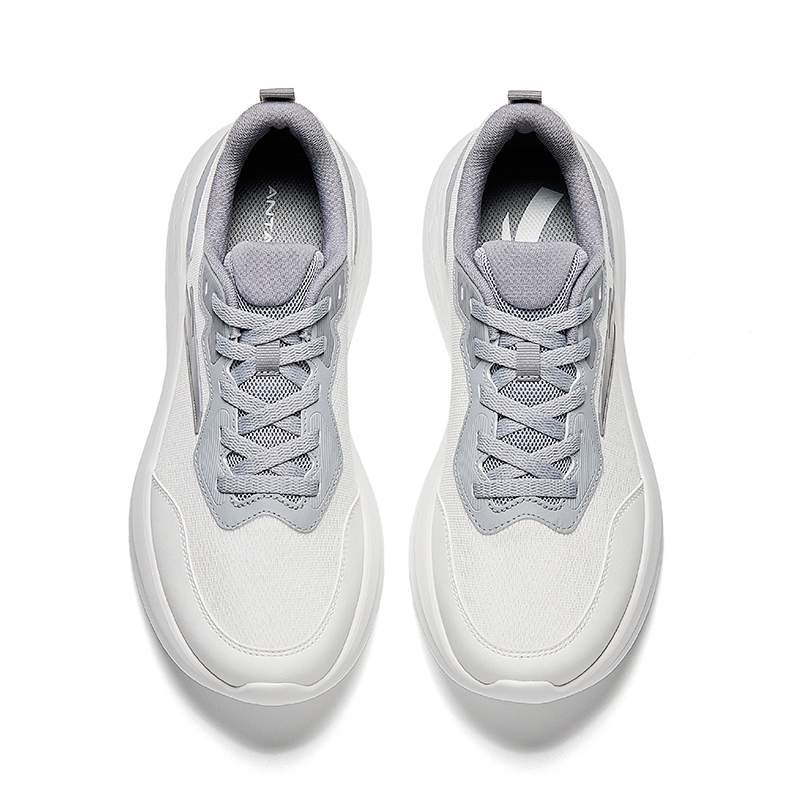 Anta Cushioning Slip Resistant Low top City Commuting Running Shoes Men’s White Gray