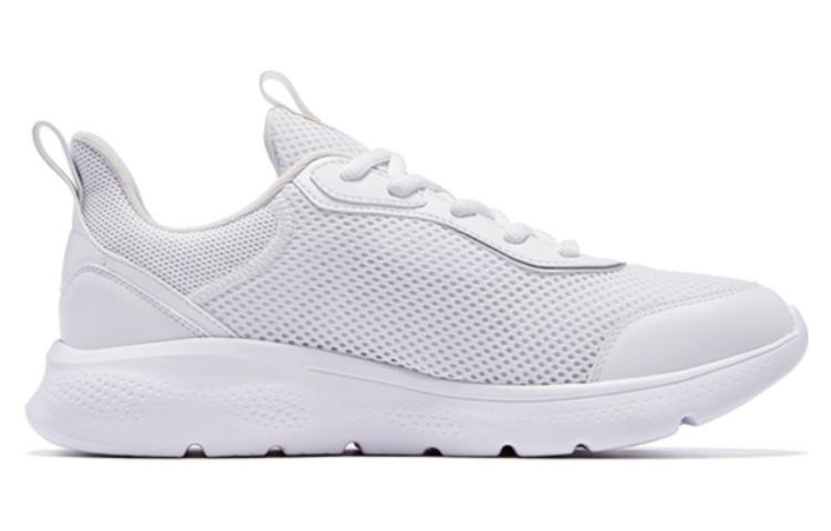 QIAODAN Cushioning Slip Resistant Abrasion Resistant Breathable Lightweight Low top Running Shoes Men’s White