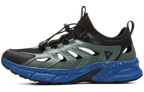 PEAK Cushioning Abrasion Resistant Breathable Slip Resistant Low top Running Shoes Men's Black Olive Green