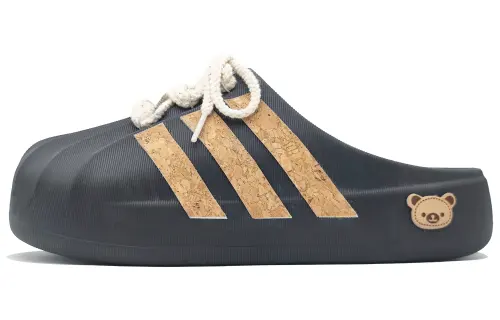 Adidas Originals AdiFOM SUPERSTAR MULE Abrasion Resistant Closed Toe Slippers Unisex Black Brown