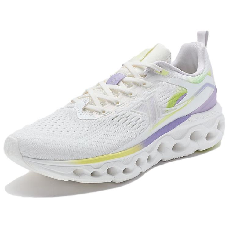 XTEP Abrasion Resistant Cushioning Slip Resistant Low top Running Shoes Women’s White Purple Yellow