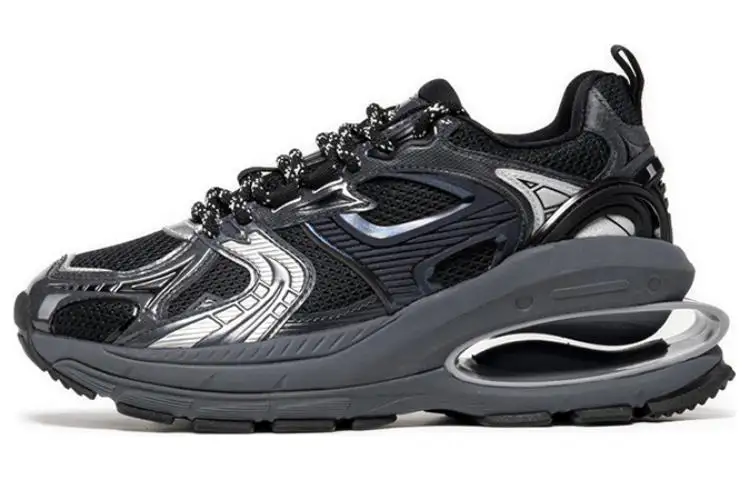 Li Ning Project* C+ Comfortable Cushioning, Wear Resistant Low top Skateboard Shoes Women's Black Gray
