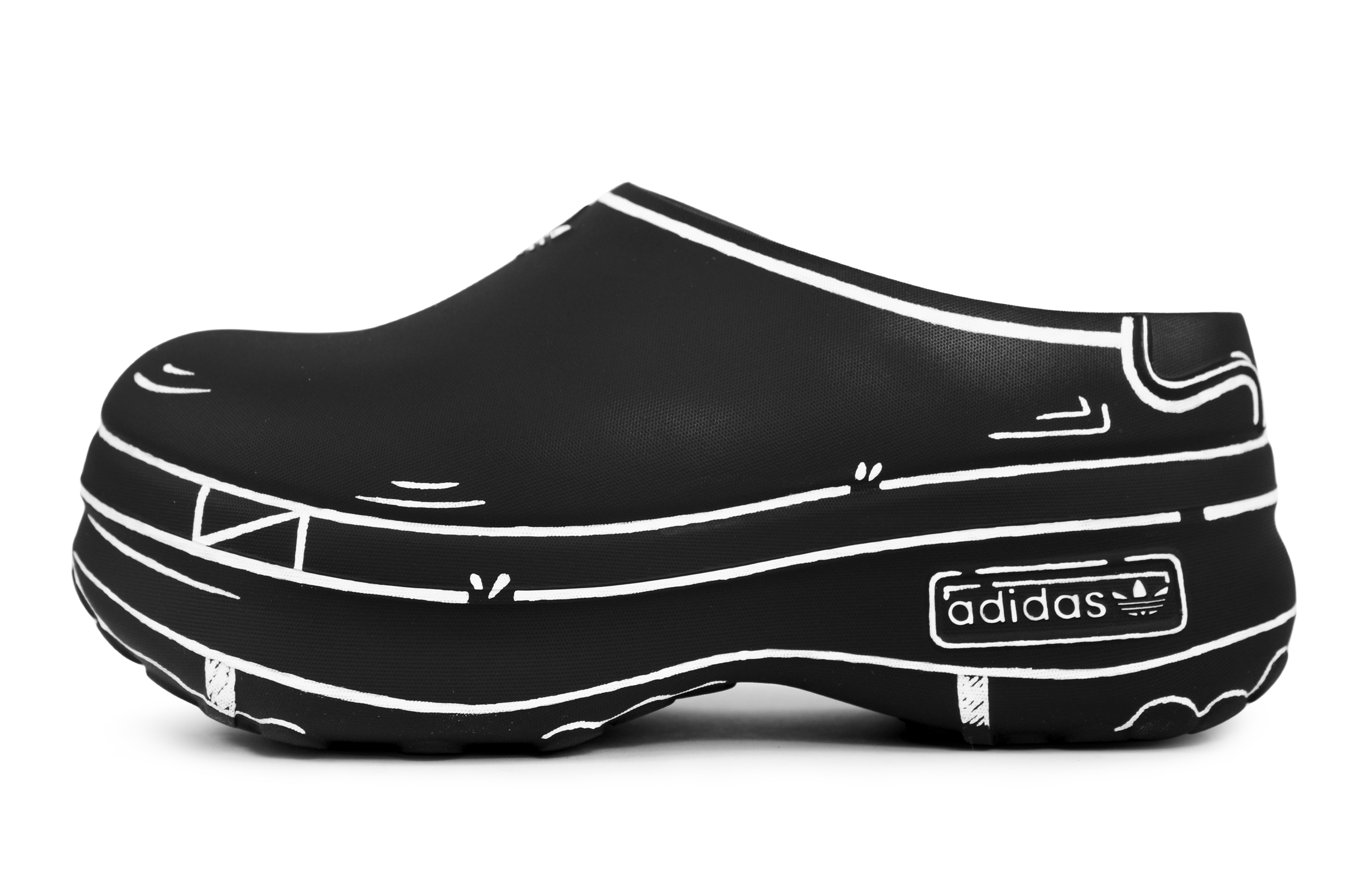 Adidas Originals AdiFOM Stan Smith Mule Abrasion Resistant Slip Resistant Closed Toe Slippers Women's Black White