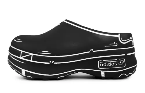 Adidas Originals AdiFOM Stan Smith Mule Abrasion Resistant Slip Resistant Closed Toe Slippers Women's Black White