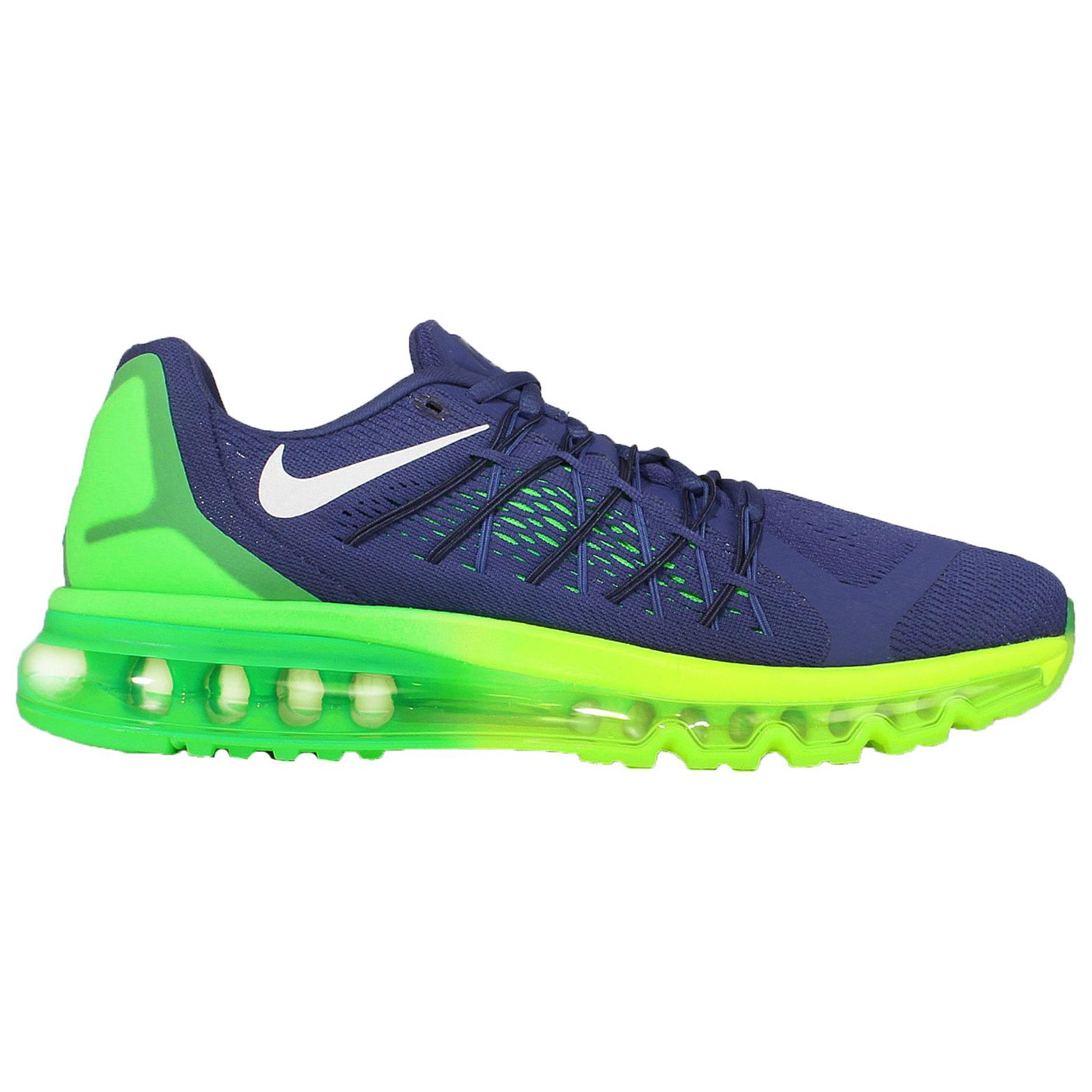 Nike Air Max 2015 Comfortable And Lightweight Low top Casual Running Shoes Unisex Blue Green