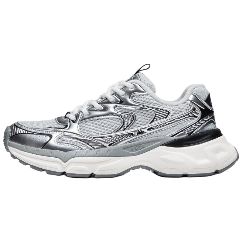 Kappa Kappa hydrogen rails, velvet lining, retro trendy style, casual and comfortable, heightening and slimming, low-top running shoes, same style for men and women, gray