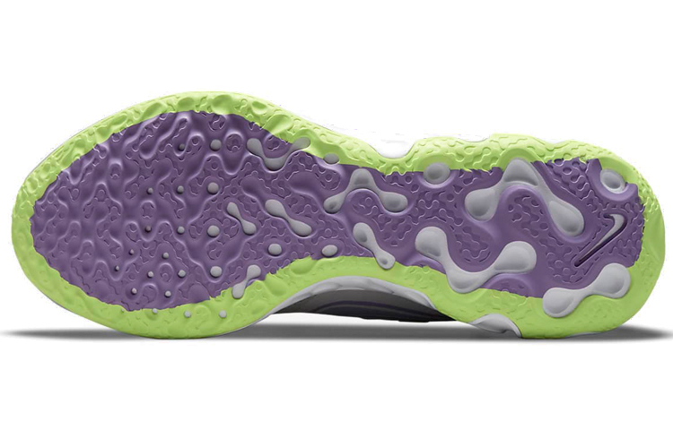 Женские кроссовки Nike Renew Ride 2 (бело-фиолетово-зеленые) — Белый / фиолетовый / зелёный — фото 6