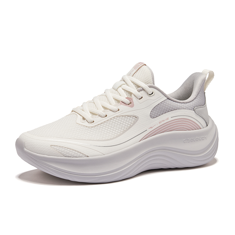 Erke Business Style Running Shoes Women’s Low Top Microcrystal White Mist Gray