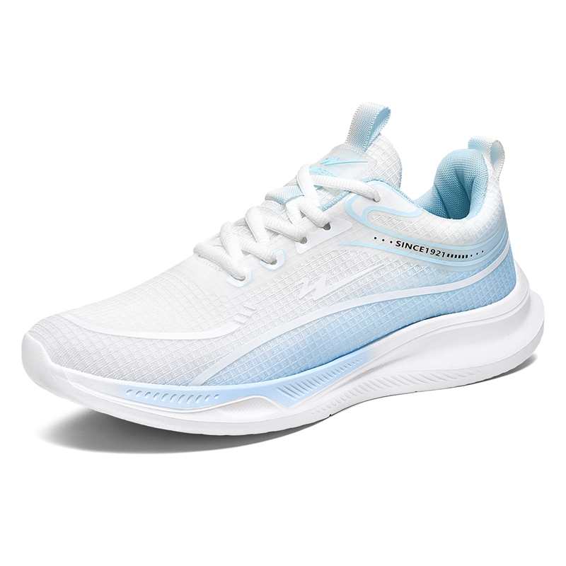 Binary Cushioning Slip Resistant Breathable Lightweight Rebound Low top Casual Running Shoes Unisex White Blue