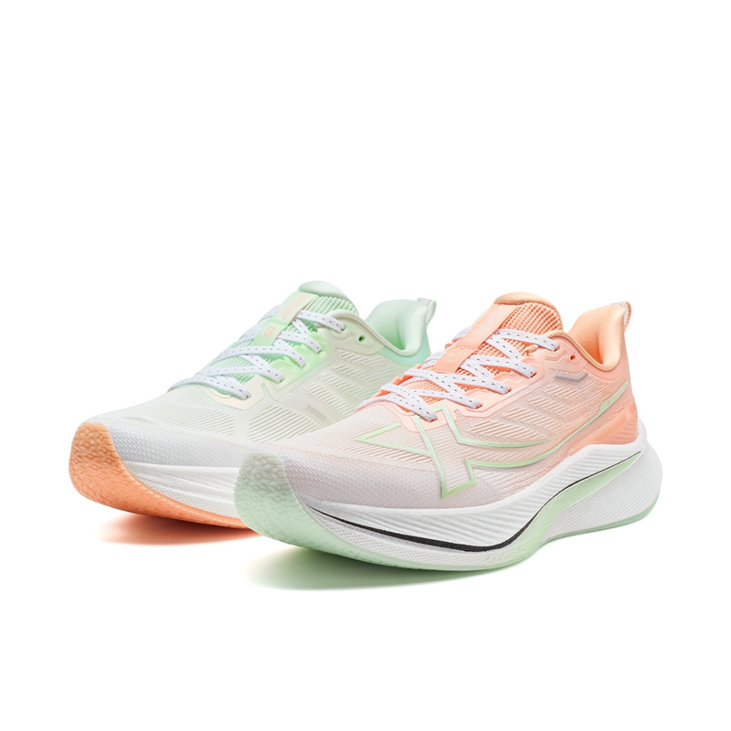 XTEP 2000km 3.0 Low top Training Physical Fitness Test & Exam Running Shoes Women’s Green Orange Mismatched