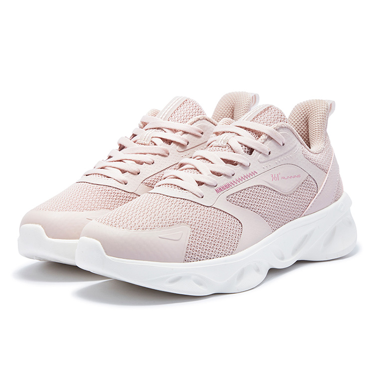 361° Abrasion Resistant Breathable Slip Resistant Low top Casual Running Shoes Women’s Pink White