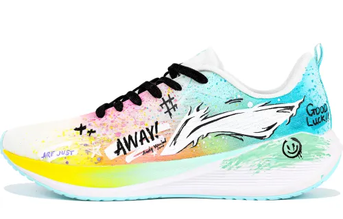 Li Ning Wuyue Fabric Slip Resistant Abrasion Resistant Low top Casual Running Shoes Men's Iridescent Color