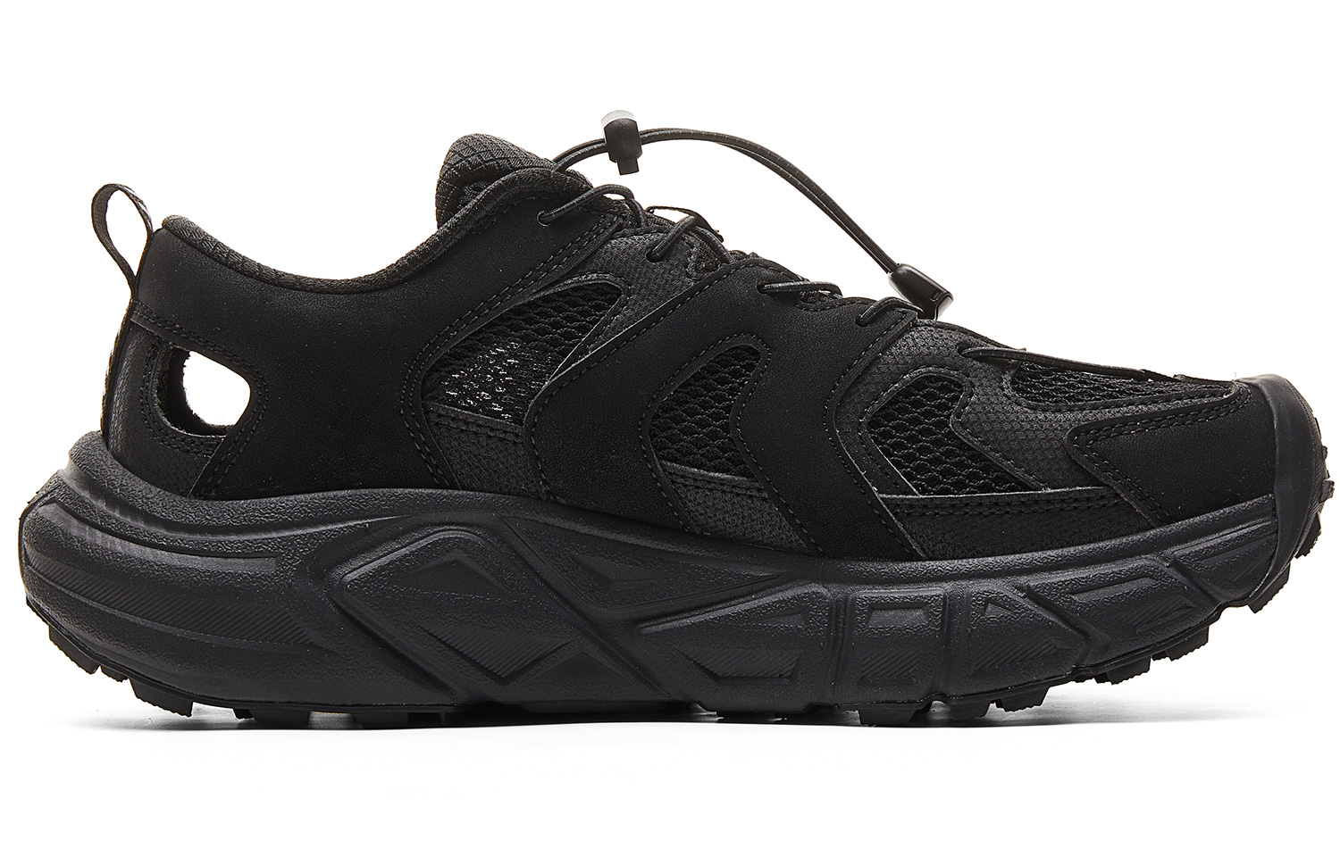 PEAK Cushioning Slip Resistant Rebound Low top Running Sandal Men’s All Black