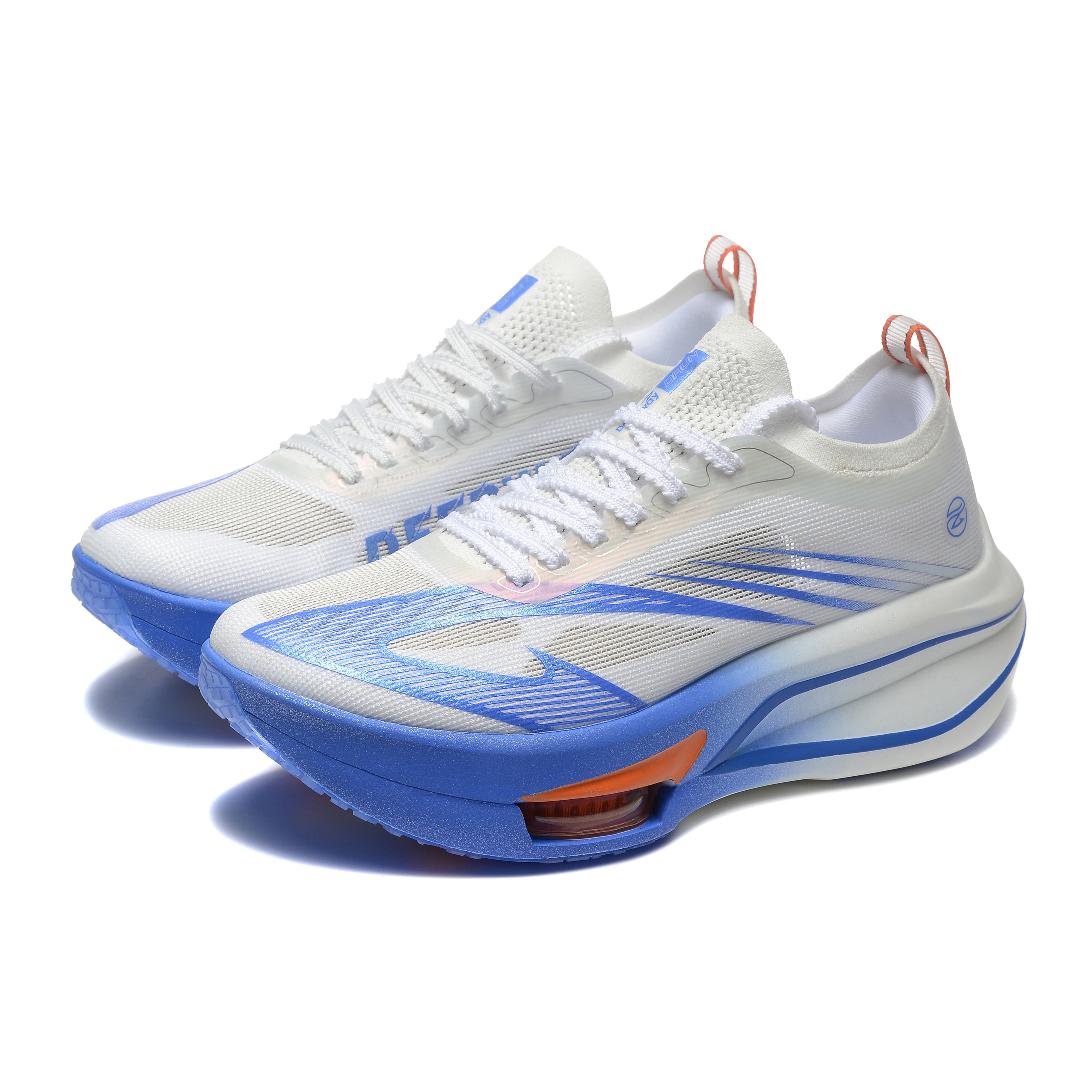 DEERWAY Running Shoes Unisex White Blue Orange