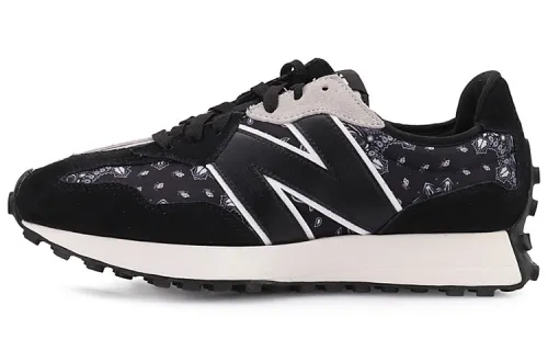 New Balance NB 327 cashew flower retro sports low-top running shoes for men and women, black and beige