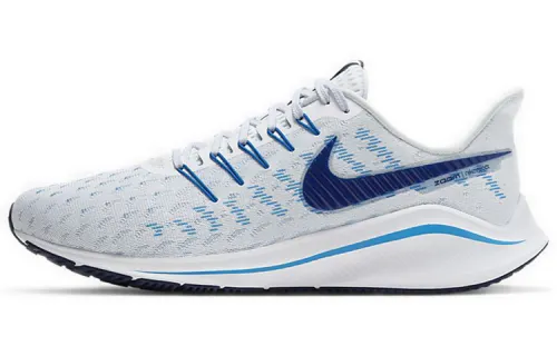Nike Air Zoom Vomero 14 knitted Comfort Fabric shock-absorbing, anti-slip and wear-resistant Low-top Casual running shoes Men's blue and white Foreign version