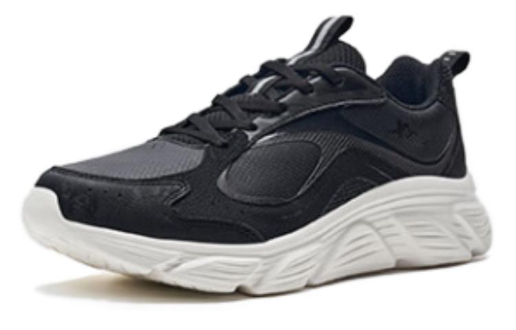 XTEP Cushioning Slip Resistant Abrasion Resistant Low top Running Shoes Men’s Black White
