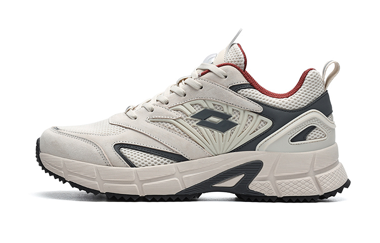 LOTTO Cushioning Abrasion Resistant Slip Resistant Low top Running Shoes Men’s Oat White