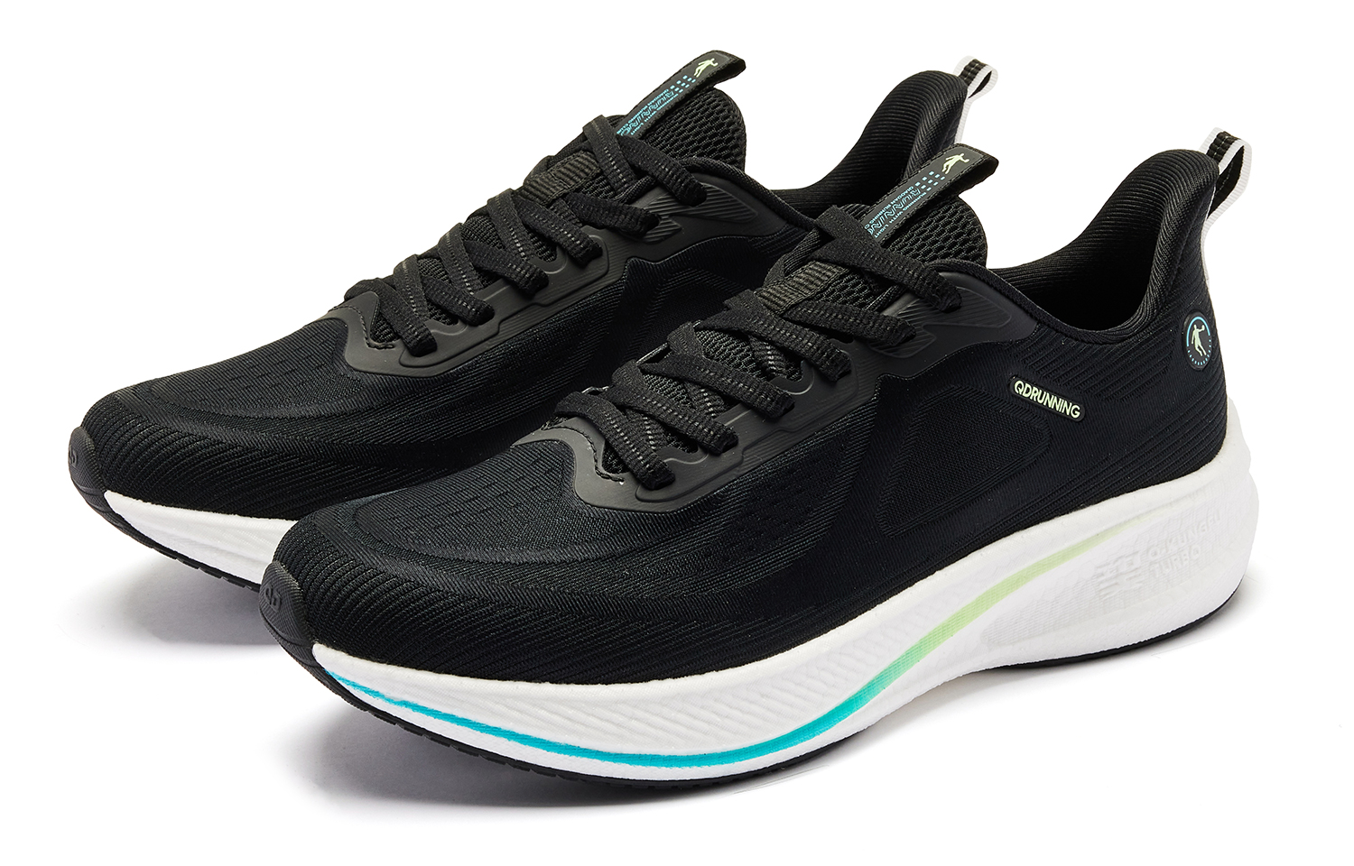 QIAODAN Swift Lite Cushioning Slip Resistant Low top Q KUNGFU TURBO Rebound Technology Running Shoes Men’s Black White