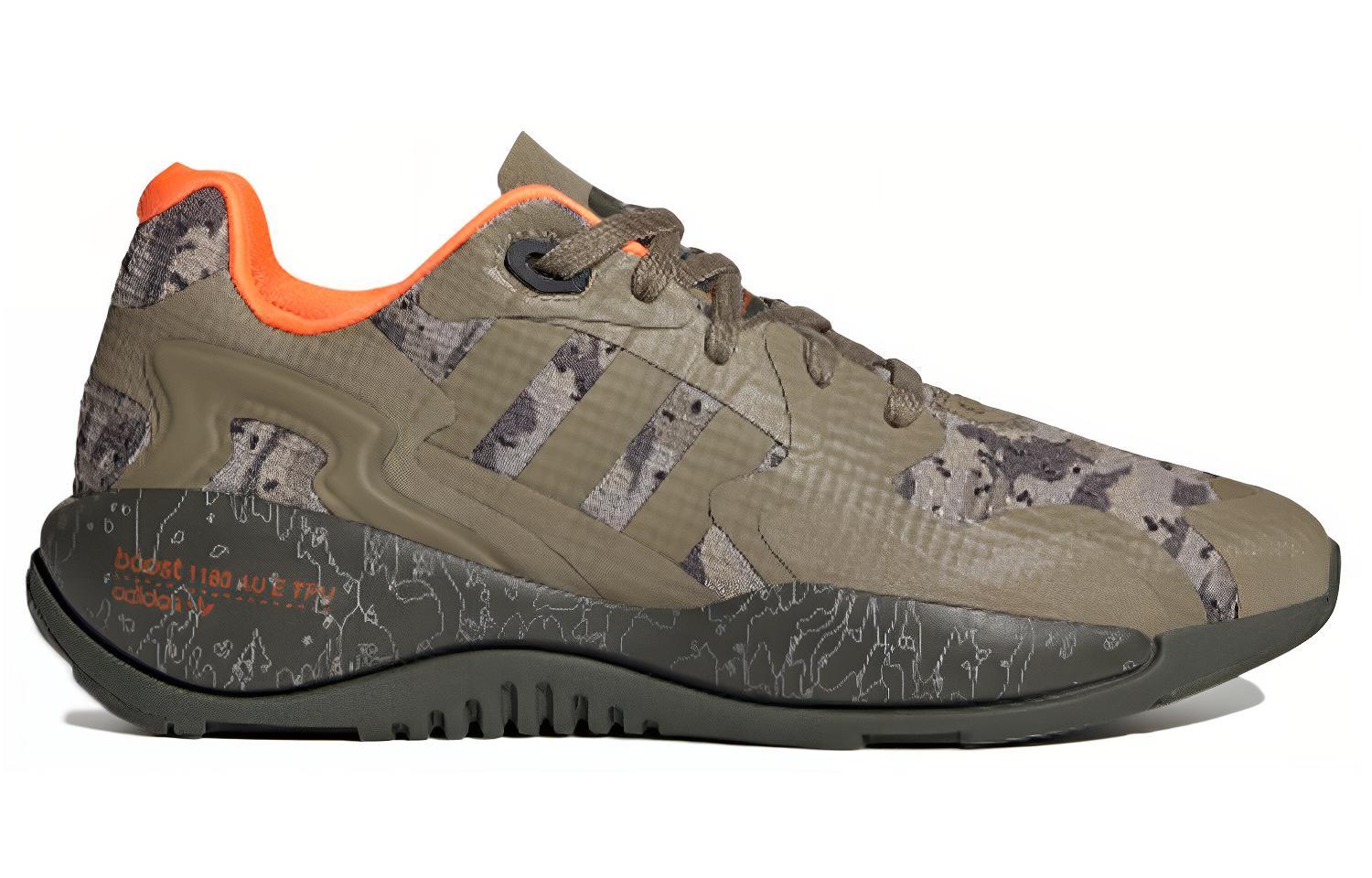 Кроссовки adidas originals ZX Alkyne (зелено-серо-оранжевые) — Зелёный / серый / оранжевый — фото 2