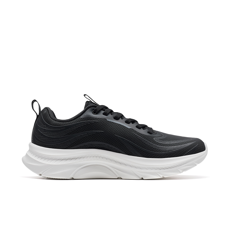 XTEP Synthetic Leather Slip Resistant Abrasion Resistant Low top Running Shoes Women’s Black White