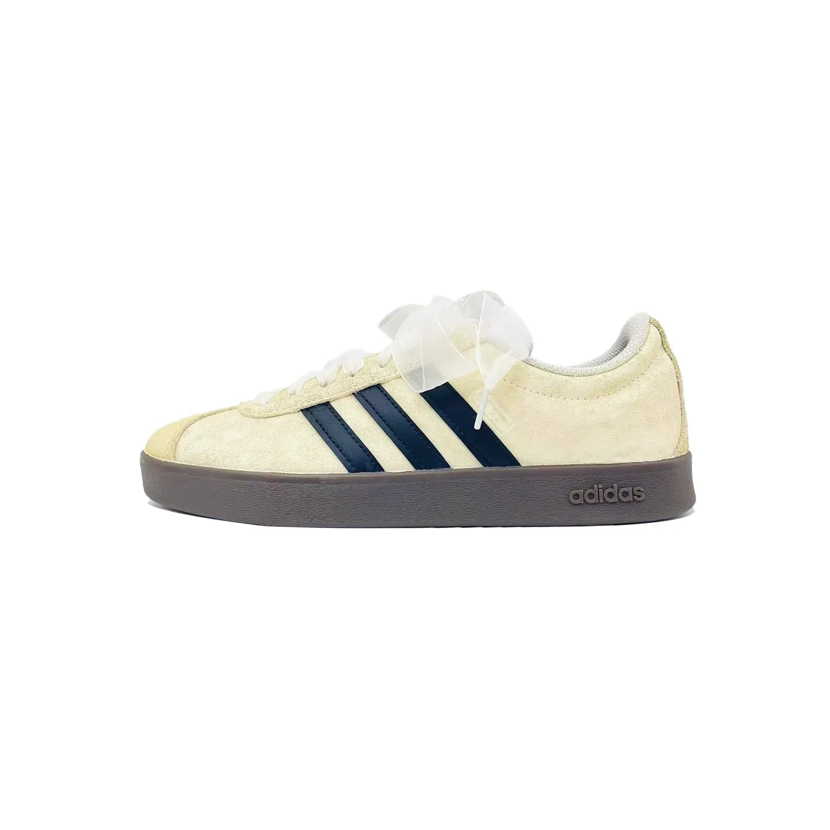 Adidas VL COURT 2.0 Low top Skateboard Shoes Unisex Beige Yellow, White