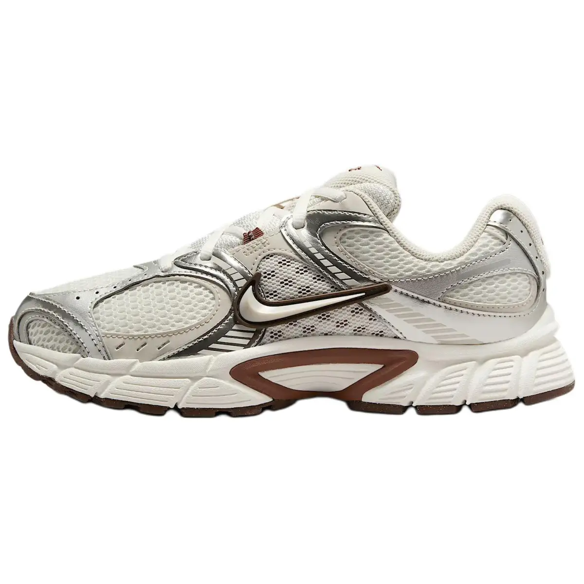 Nike V5 RNR Soft And Comfortable Mesh, Textile Breathable Low top Running Shoes Women's White Brown