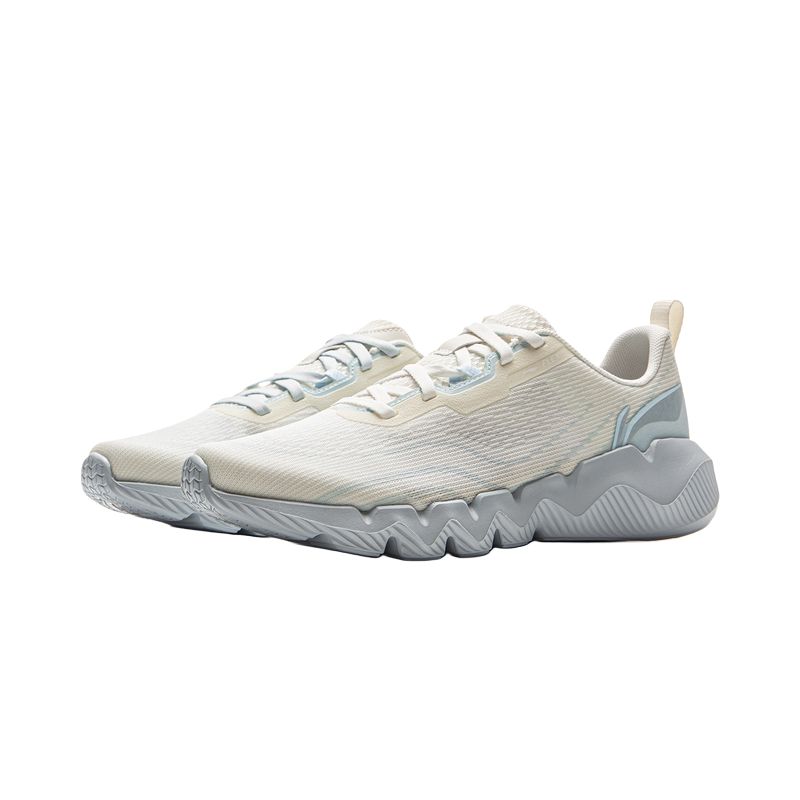 Li Ning Cushioning Rebound Abrasion Resistant Low top Casual Running Shoes Women’s Beige Blue