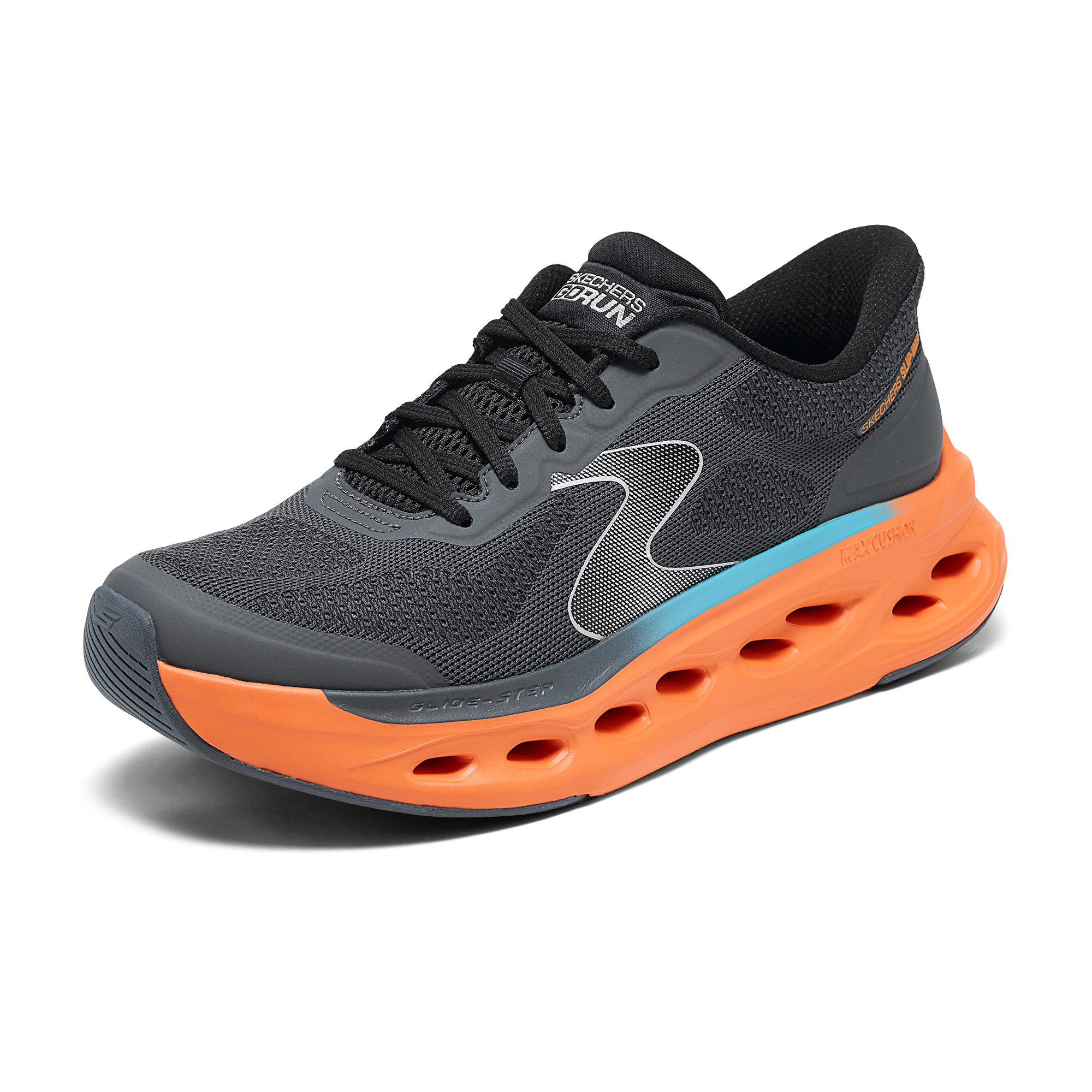 Skechers MEN’S GO Comfortable Slip Resistant Abrasion Resistant Low top Casual Running Shoes Men’s Black Orange