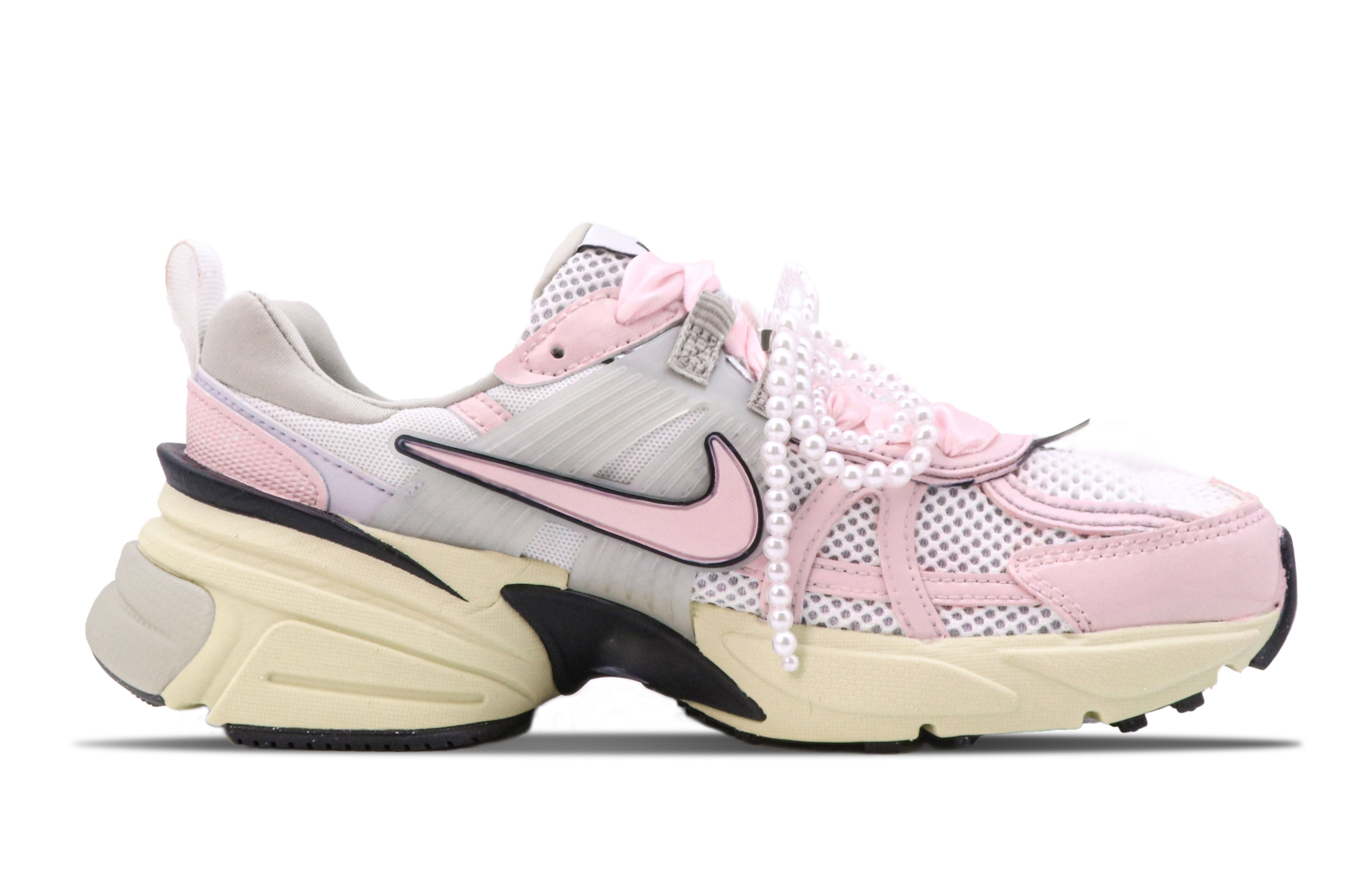 Nike V2K Run Cushioning Slip Resistant Low top Running Shoes Women’s White Pink