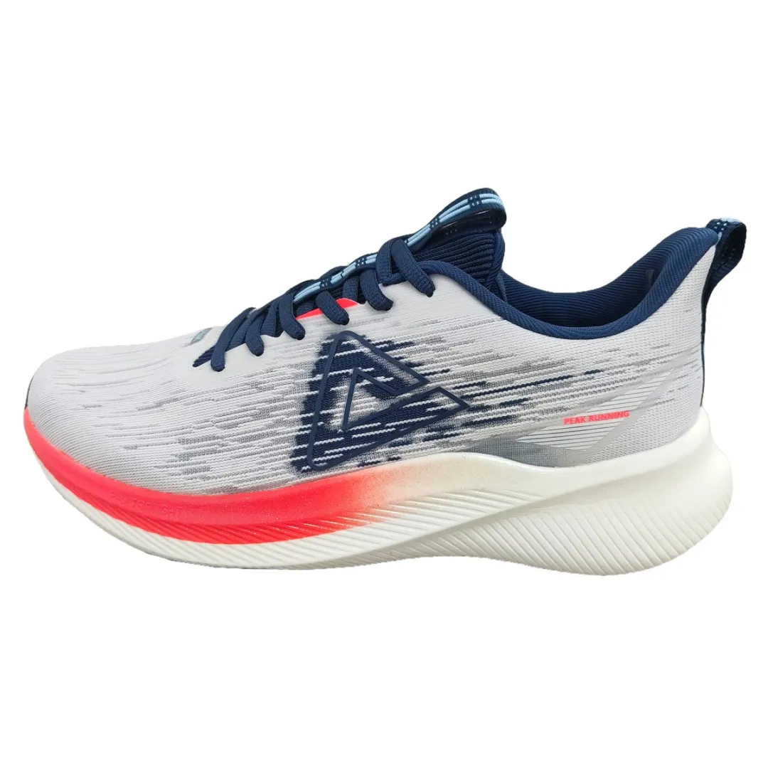 PEAK Gradient Cushioning Slip Resistant Abrasion Resistant Breathable Low top Running Shoes Men's White Blue