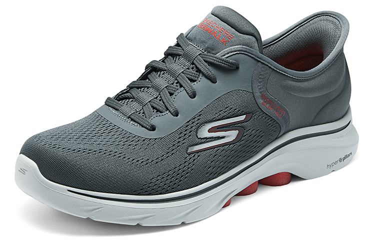 Skechers GO WALK 7 Fabric Cushioning, Wear Resistant Low top Running Shoes Men’s Gray Red