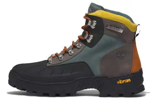 Timberland Vibram Leather Abrasion Resistant Crew Outdoor Boots Men's Black Gray Green