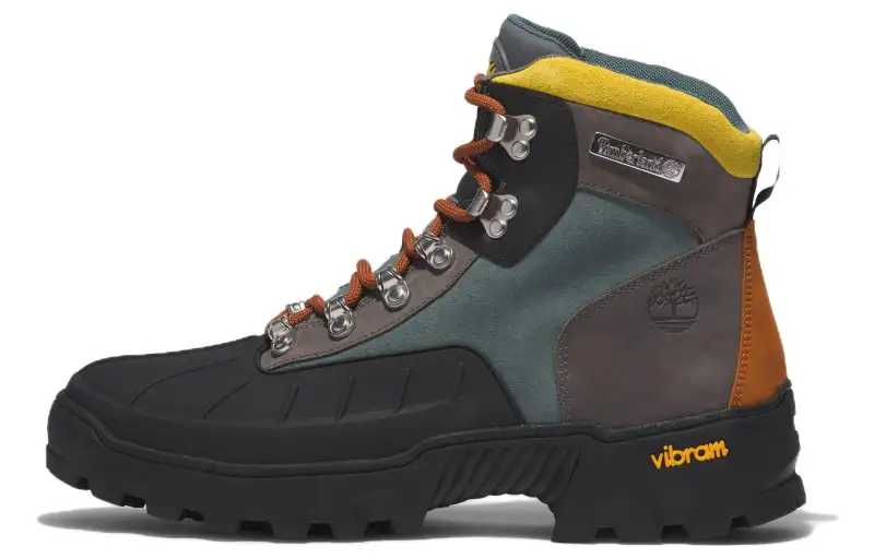 Timberland Vibram Leather Abrasion Resistant Crew Outdoor Boots Men's Black Gray Green