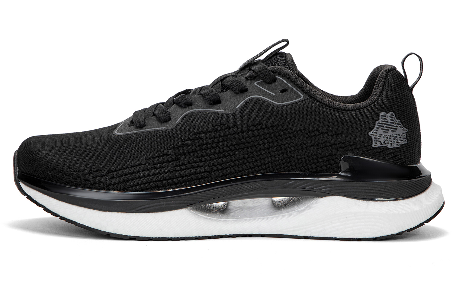 Kappa Abrasion Resistant Slip Resistant Low top Running Shoes Unisex Black