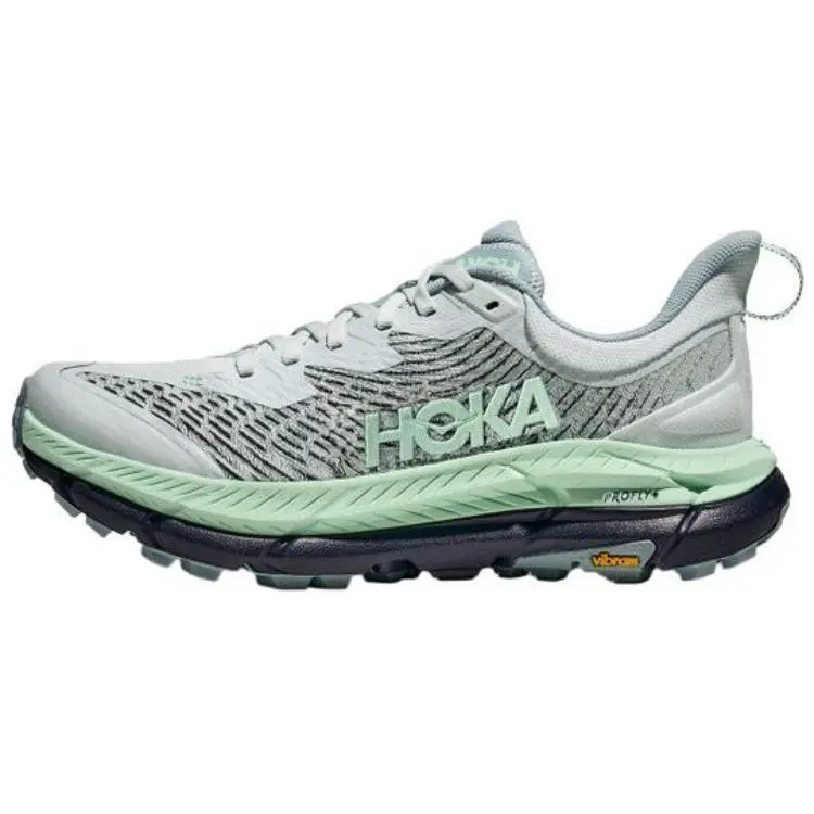 HOKA ONE ONE Mafate Speed 4 Slip Resistant Abrasion Resistant Low top Trail Running Shoes Women's Gray Green