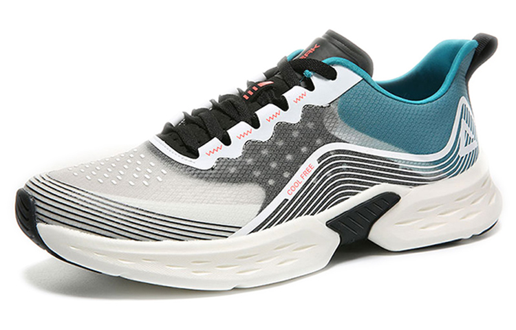 PEAK Cushioning Slip Resistant Abrasion Resistant Low top Running Shoes Men’s White Gray Blue