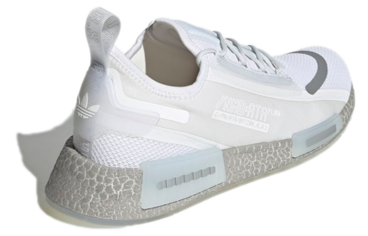 кроссовки adidas originals NMD_R1 Spectoo (бело-серые) — Белый / серый — фото 4
