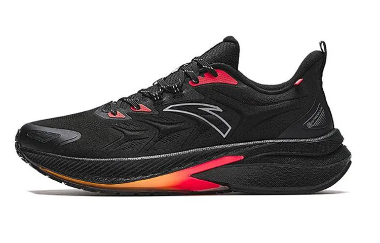 Anta Rocket 5.0 Fabric Slip Resistant Abrasion Resistant Low top Training Running Shoes Men's Black Red