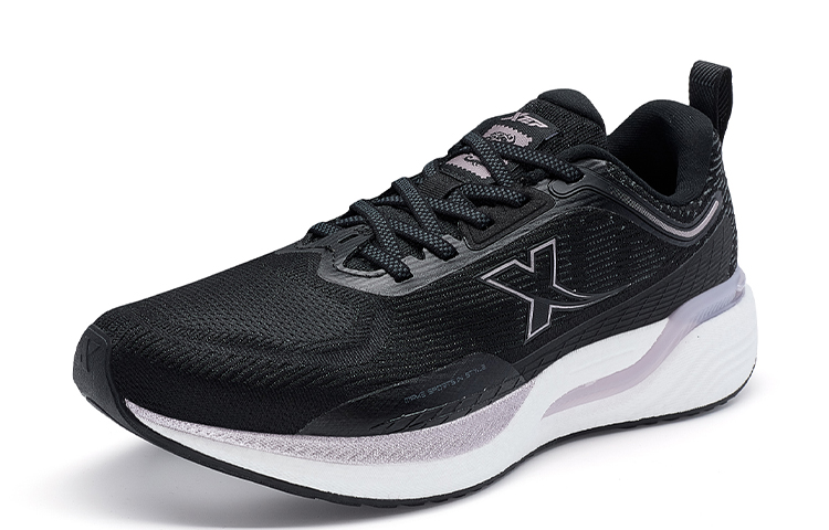 XTEP Abrasion Resistant Slip Resistant Low top Running Shoes Women’s Black/Smoke Purple