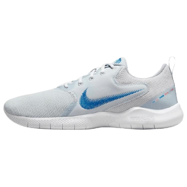 Nike Flex Experience RN 10 Fashionable and comfortable fabric synthetic leather shock-absorbing non-slip wear-resistant breathable and lightweight low-top running shoes men's gray white blue