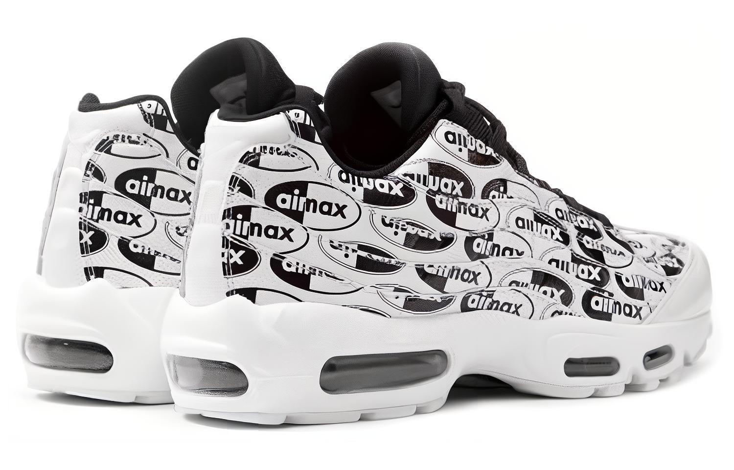 Мужские кроссовки Nike Air Max 95 Premium White Black (черно-белые) — Чёрный / белый — фото 3