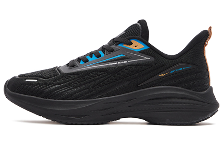 Erke Cushioning Slip Resistant Abrasion Resistant Rebound Low top Casual Running Shoes Men’s Black Blue