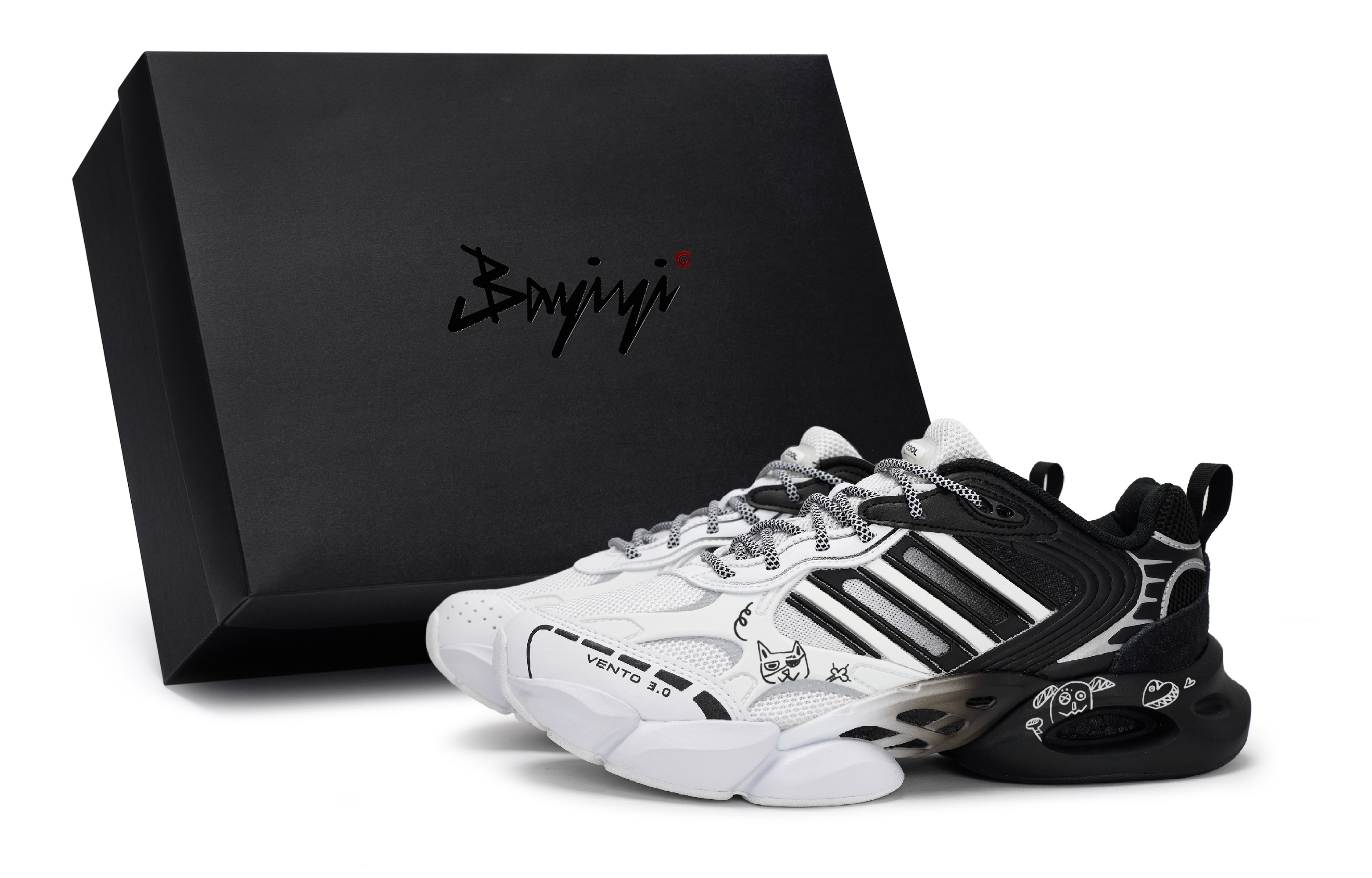 Adidas CLIMACOOL VENTO 3.0 Slip Resistant Abrasion Resistant Low top Running Shoes Men’s White Black