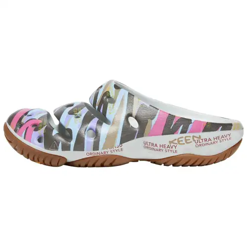 Keen Yogui Artsfull Slide Slippers Men's Black Stripes/Multicolor