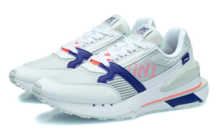 Li Ning 001 Cushioning Rebound Low top Running Shoes Women’s White Gray Blue