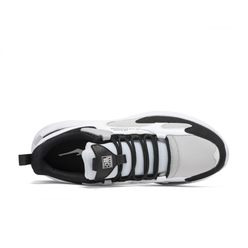Erke Lightweight Anti Slip Low top Casual Running Shoes Men’s White Gray Black