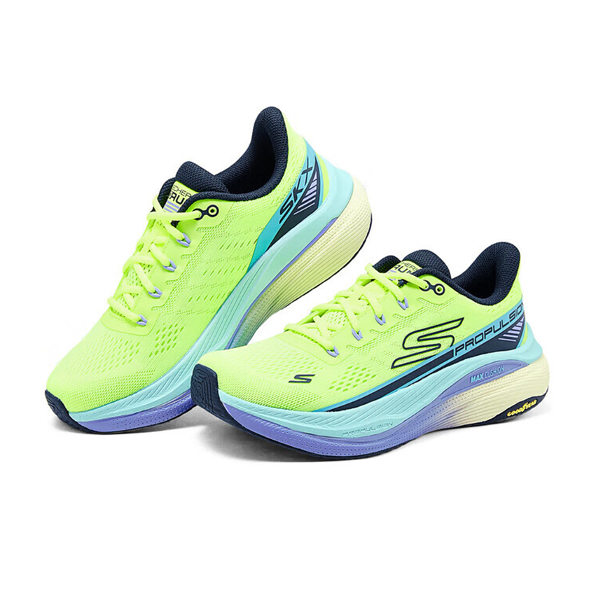 Skechers Max Cushioning Propulsion Fashion Trend Abrasion Resistant Low top Casual Shoes Women’s Green Blue